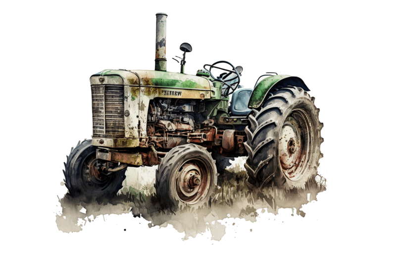 watercolor-old-tractor-clipart-bundle