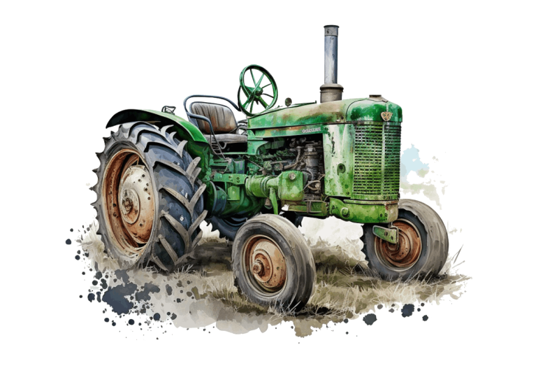 watercolor-old-tractor-clipart-bundle