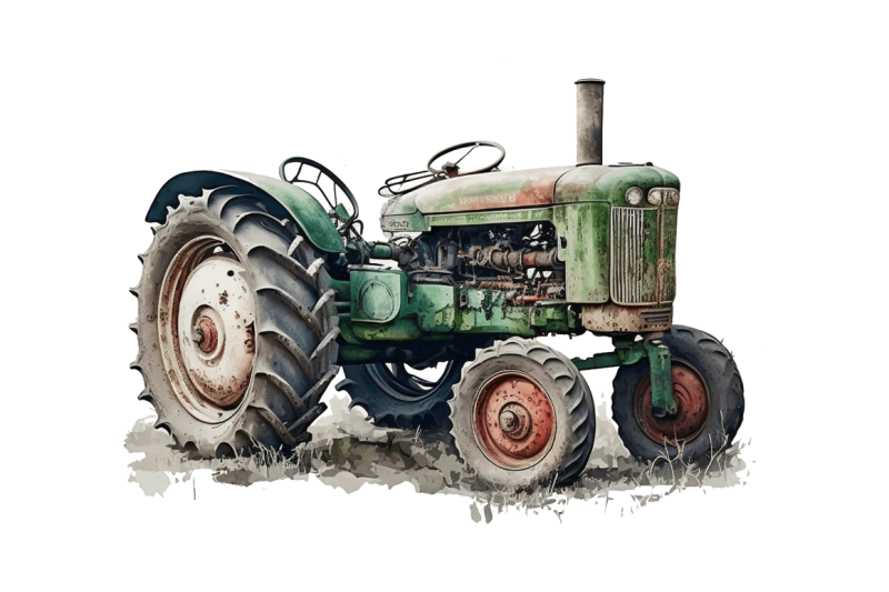 watercolor-old-tractor-clipart-bundle