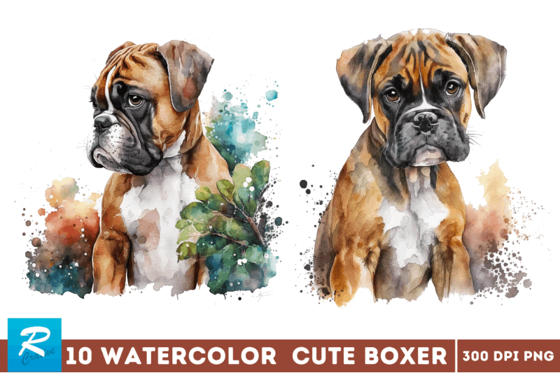 watercolor-cute-boxer-clipart-bundle