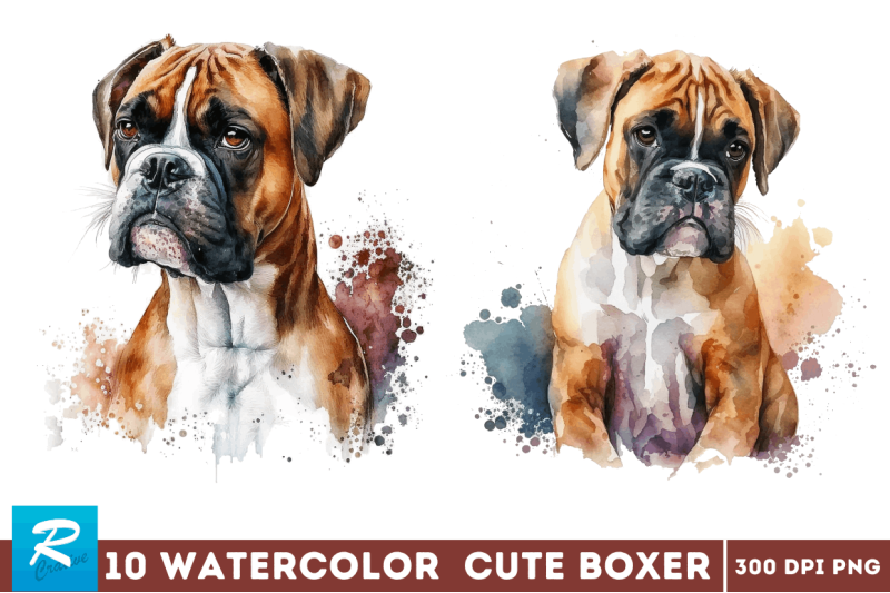 watercolor-cute-boxer-clipart-bundle