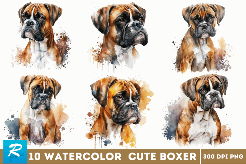 watercolor-cute-boxer-clipart-bundle