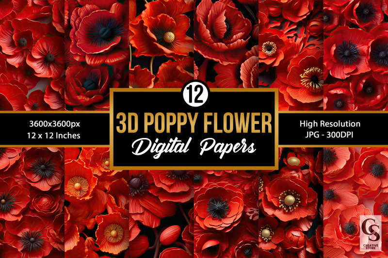 3d-poppy-flowers-digital-papers