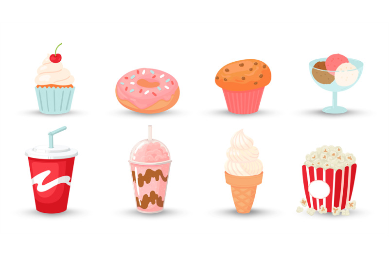 cartoon-fast-food-soda-drink-milkshake-popcorn-ice-cream-bakery