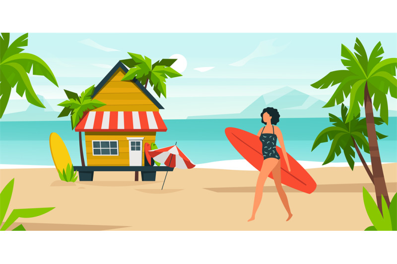 summer-sea-activity-girl-with-surfboard-on-beach