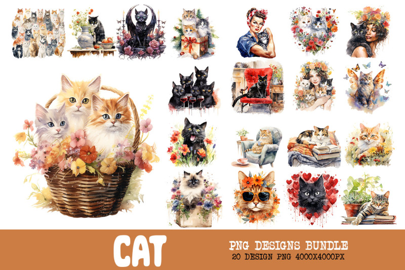 cat-lover-retro-wild-flowers-bundle