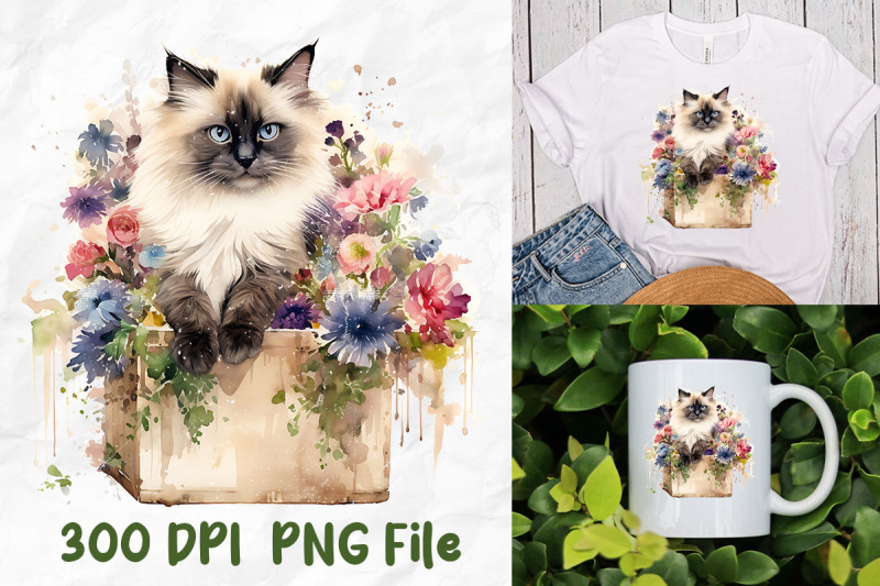 cat-lover-cute-ragdoll-cat-wild-flowers