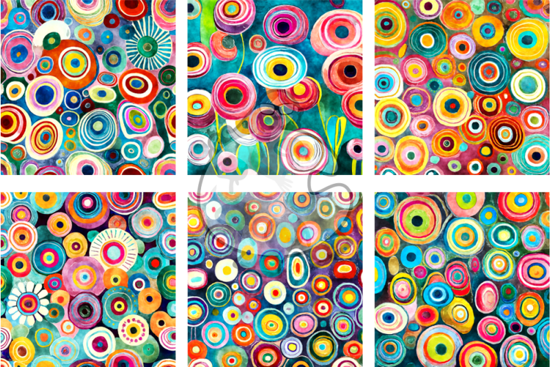 funky-circles-abstract-watercolor-pattern-papers