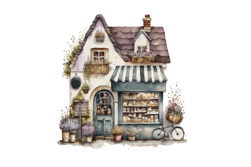 watercolor-whimsical-village-shop-clipart-bundle