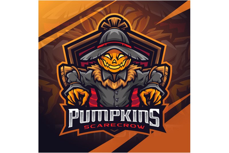 pumpkins-scarecrow-esport-mascot-logo-design