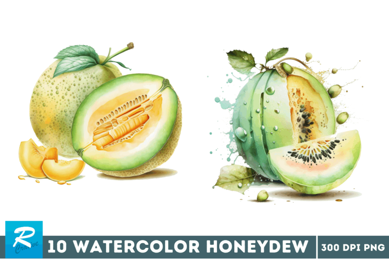 watercolor-honeydew-clipart-bundle