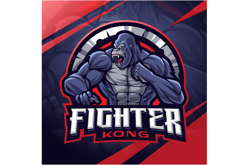 fighter-kong-esport-mascot-logo-design