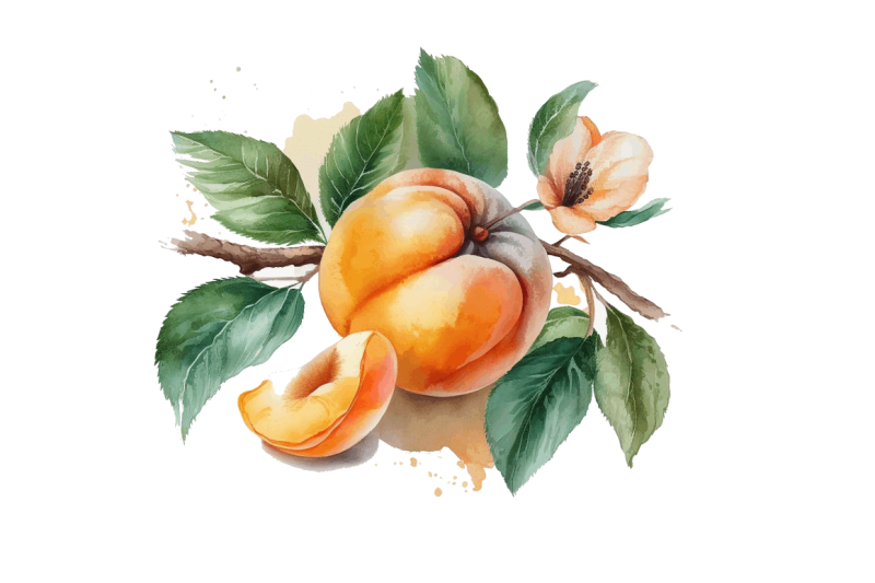 watercolor-apricot-clipart-bundle