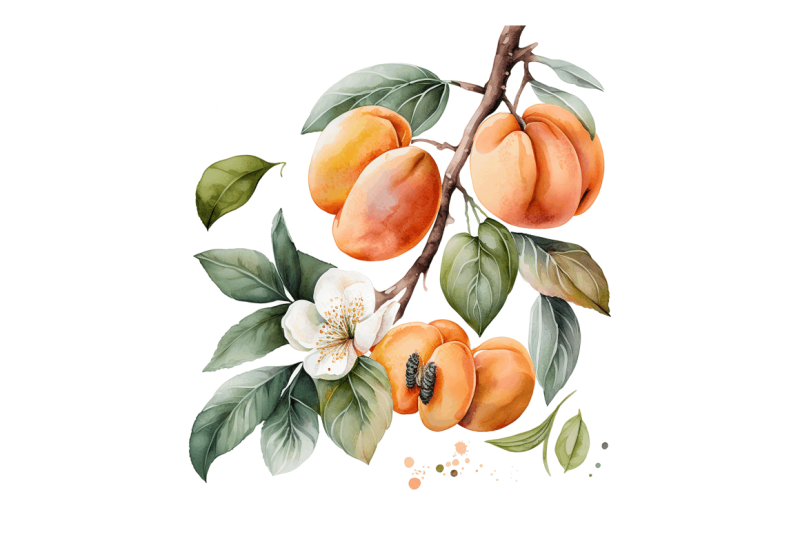 watercolor-apricot-clipart-bundle