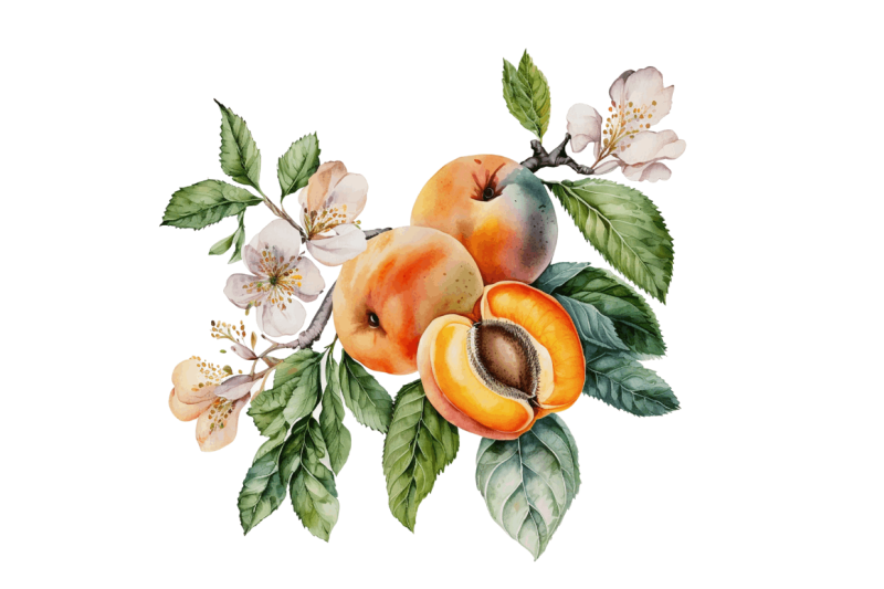 watercolor-apricot-clipart-bundle