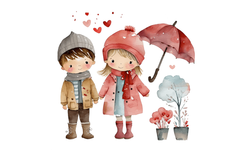 watercolor-boy-and-girl-valentine-clipart-bundle