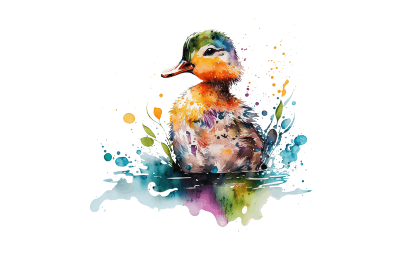 watercolor-cute-colorful-duck-clipart-bundle