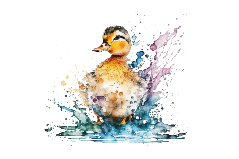 watercolor-cute-colorful-duck-clipart-bundle