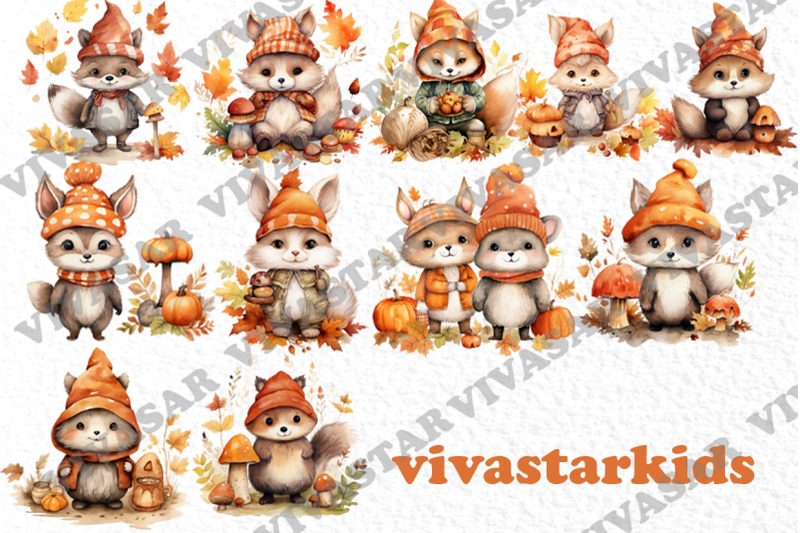 cute-fox-clipart-woodland-animals-cute-baby-fox-autumn-png