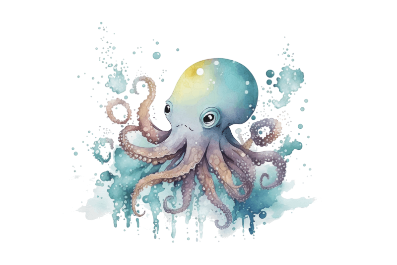 watercolor-cute-octopus-clipart-bundle