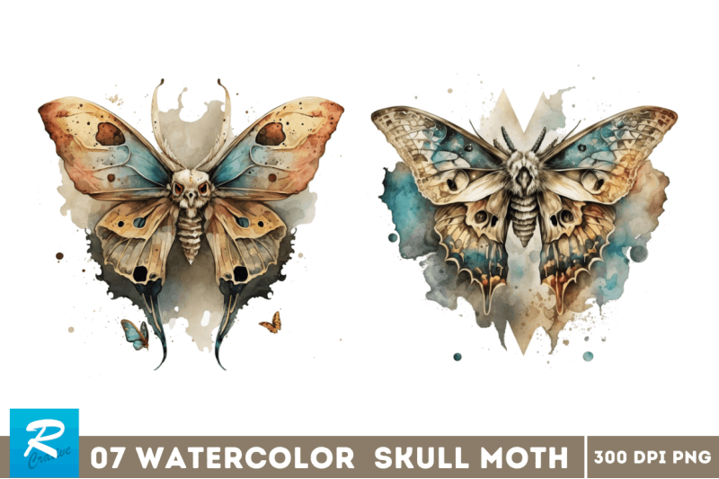 watercolor-skull-moth-clipart-bundle