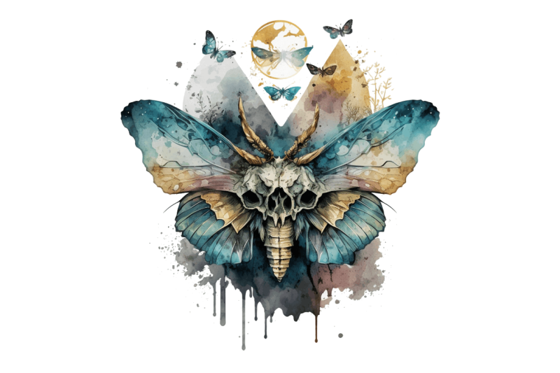 watercolor-skull-moth-clipart-bundle