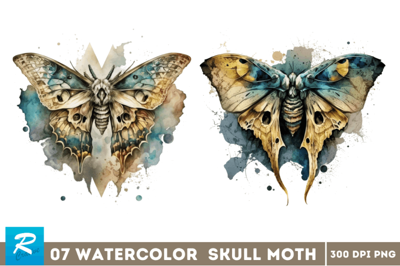 watercolor-skull-moth-clipart-bundle