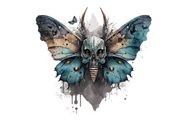 watercolor-skull-moth-clipart-bundle