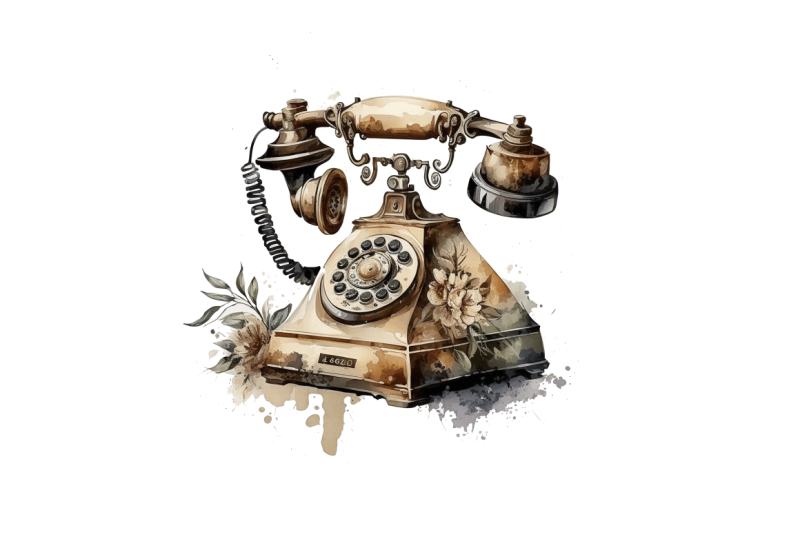 watercolor-antique-telephone-clipart-bundle