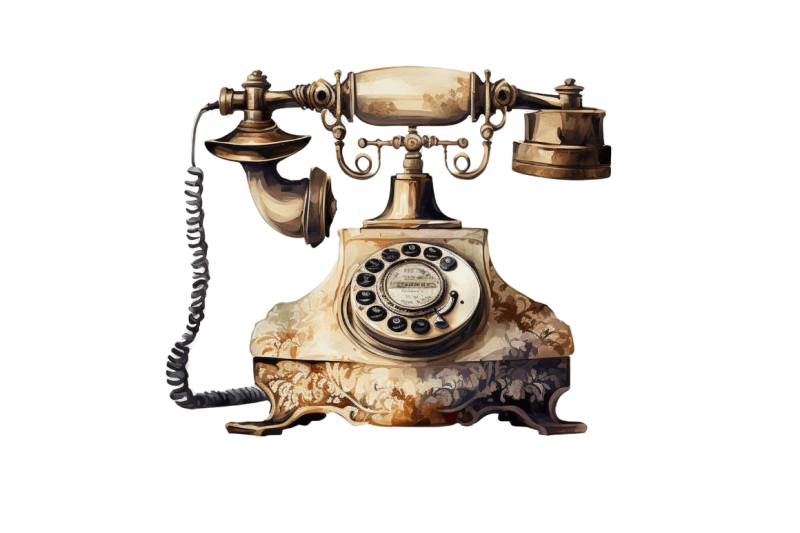 watercolor-antique-telephone-clipart-bundle