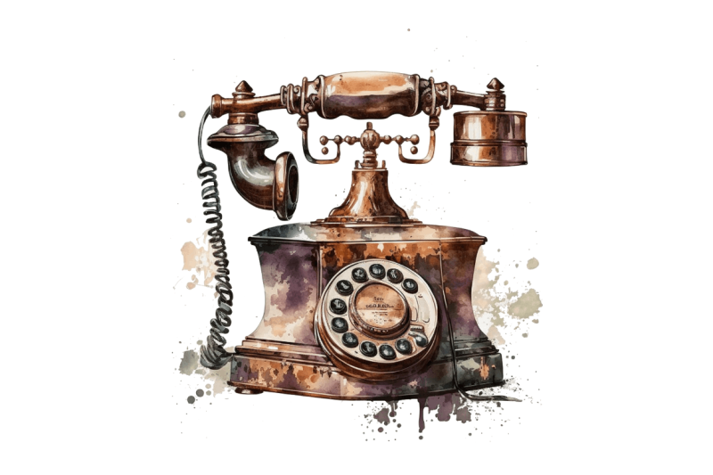 watercolor-antique-telephone-clipart-bundle