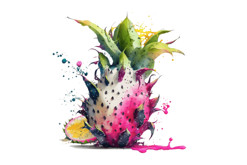 watercolor-dragon-fruit-clipart-bundle