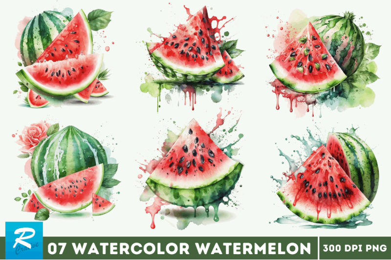 watercolor-watermelon-clipart-bundle