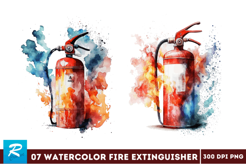 watercolor-fire-extinguisher-clipart-bundle