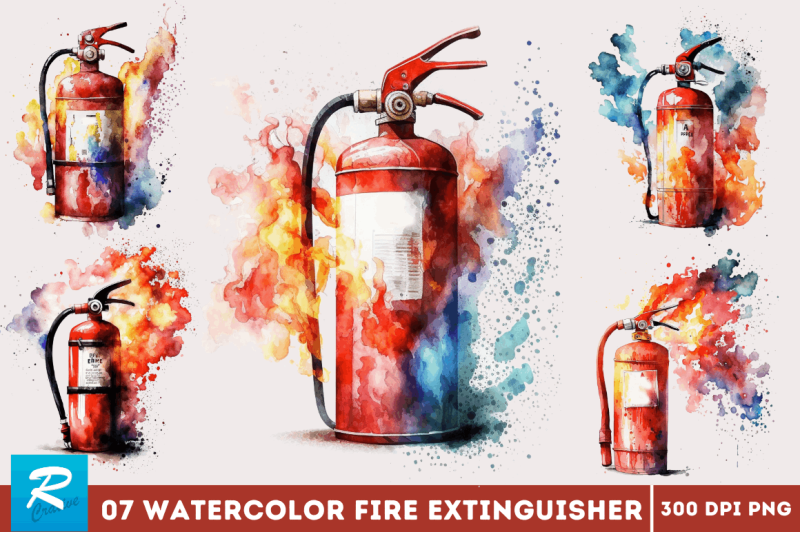 watercolor-fire-extinguisher-clipart-bundle