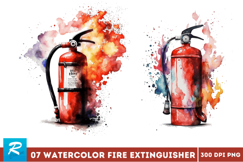 watercolor-fire-extinguisher-clipart-bundle