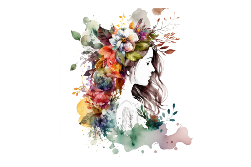 watercolor-floral-boho-girl-clipart-bundle