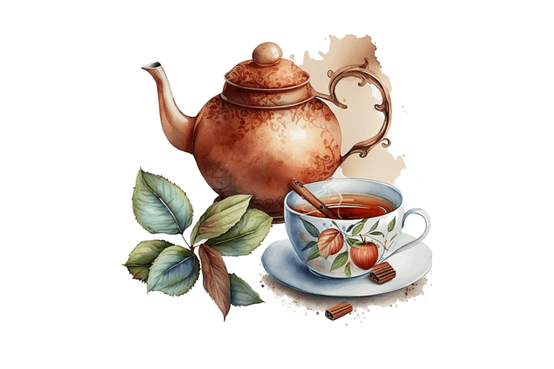 watercolor-cinnamon-apple-tea-clipart-bundle