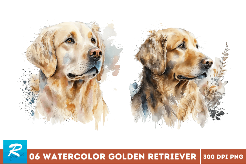 watercolor-golden-retriever-clipart-bundle