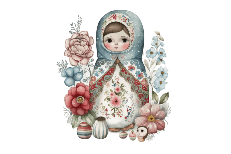 watercolor-matryoshka-dolls-clipart-bundle