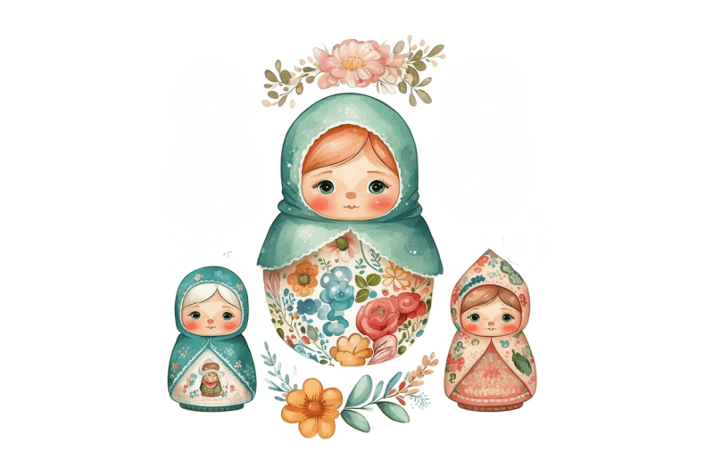 watercolor-matryoshka-dolls-clipart-bundle