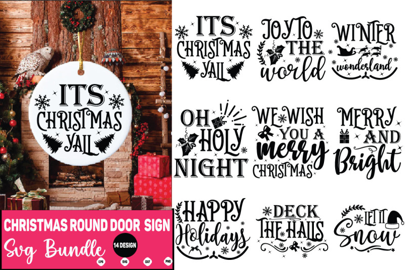 christmas-round-door-sign-svg-bundle