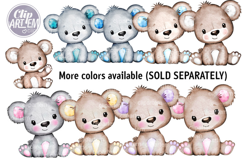 cute-baby-bear-with-blue-ears-waving-hand-png-clip-art-image-decor