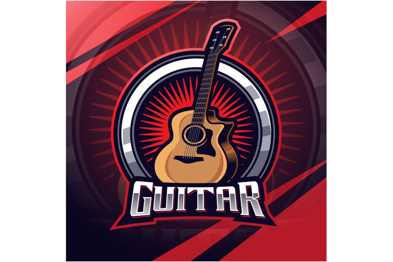 guitar-esport-mascot-logo-design