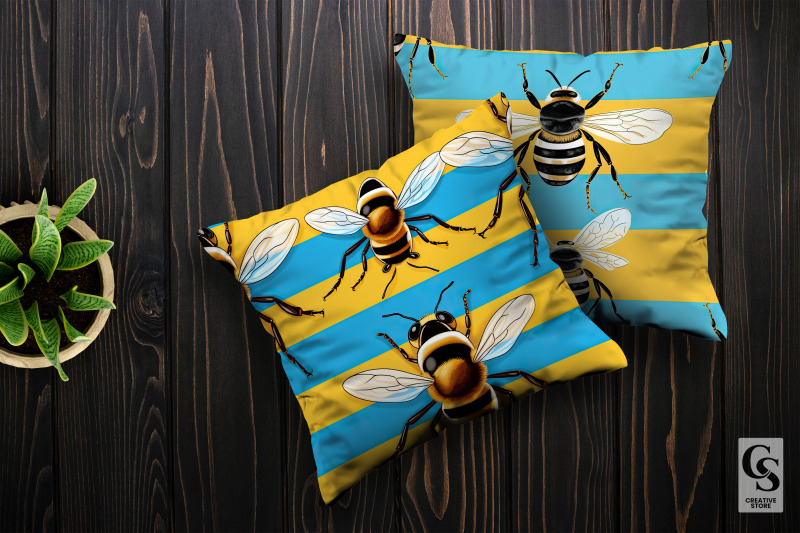 striped-honeybees-pattern-digital-papers