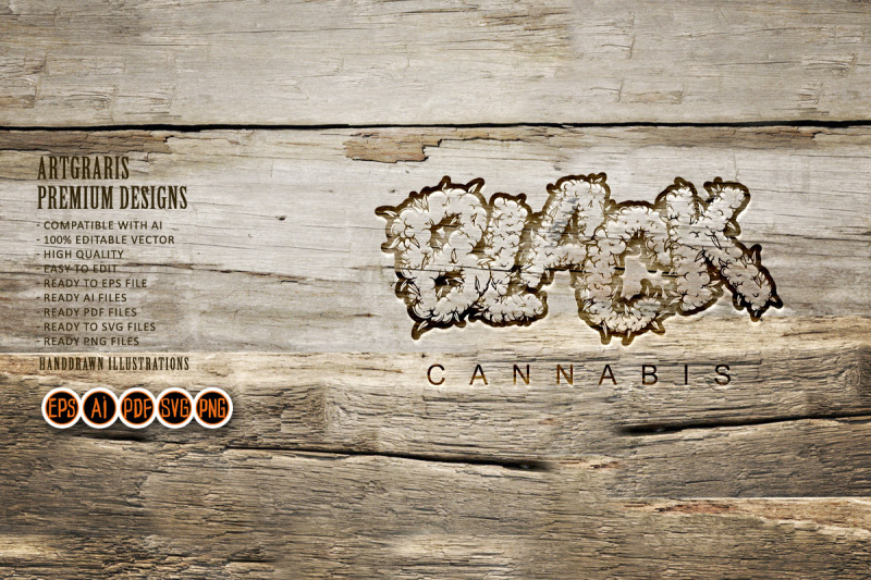 elegance-black-word-lettering-cannabis-smoke-outline