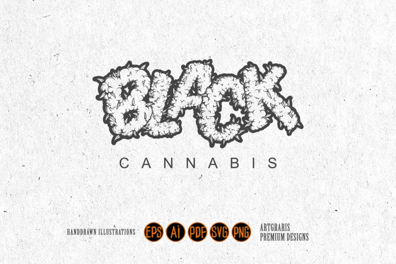 elegance-black-word-lettering-cannabis-smoke-outline