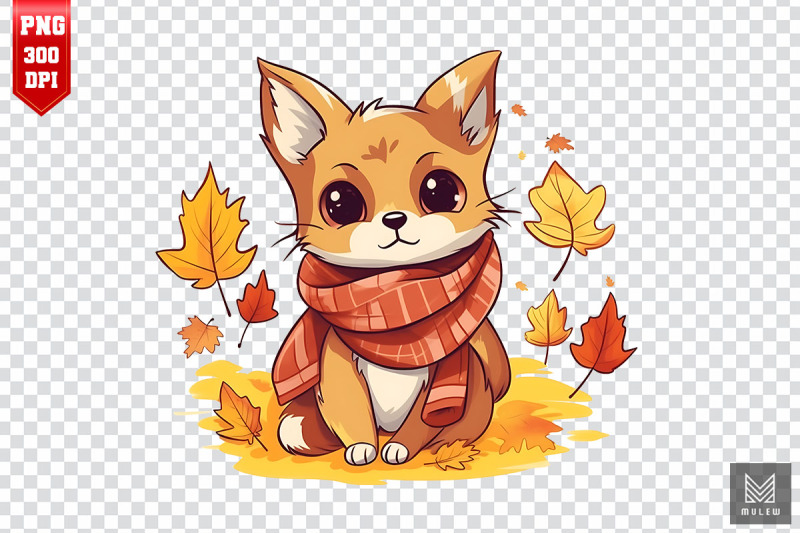 cute-abyssinian-cat-in-autumn-clipart