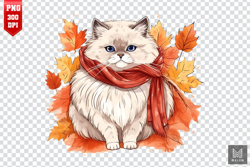 cute-himalayan-cat-in-autumn-clipart