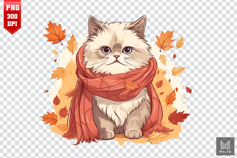 cute-himalayan-cat-in-autumn-clipart